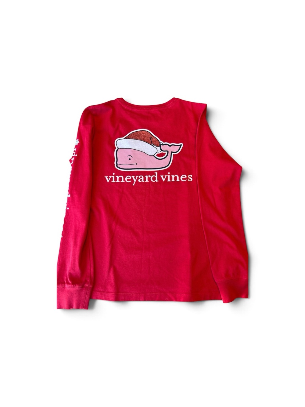 Glitter Santa Whale Long-Sleeve Pocket Tee